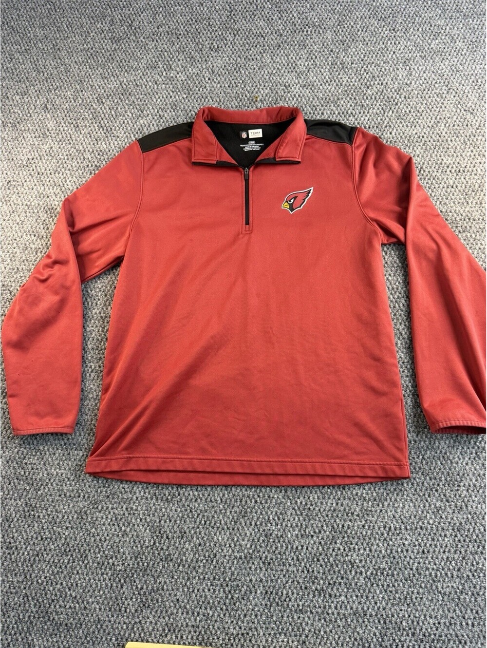 NFL Team Apparel Arizona Cardinals 1/4 Zip Pullover Jacket Men’s Large Red